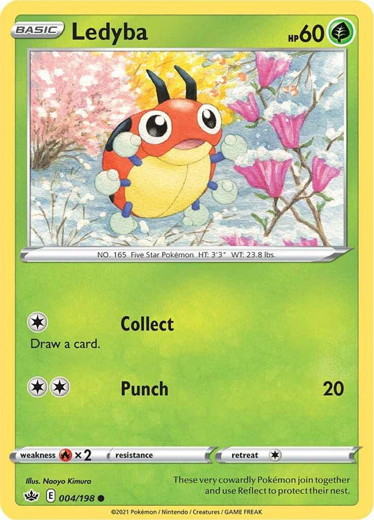 004/198 - Ledyba Reverse Holo - Chilling Reign - Pokemon TCG