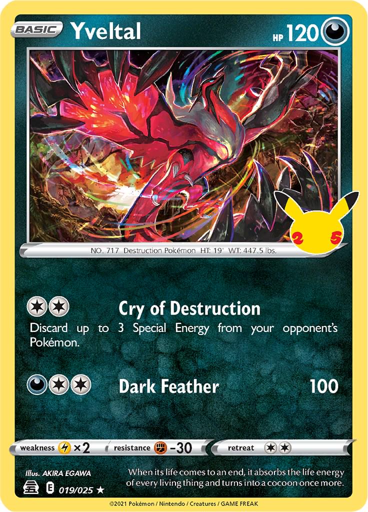 019/025 - Yveltal - Celebrations Pokemon TCG 25th Anniversary