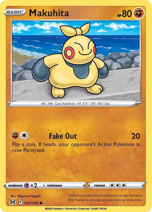 097/196 - Makuhita Reverse Holo - Lost Origin - Pokemon TCG