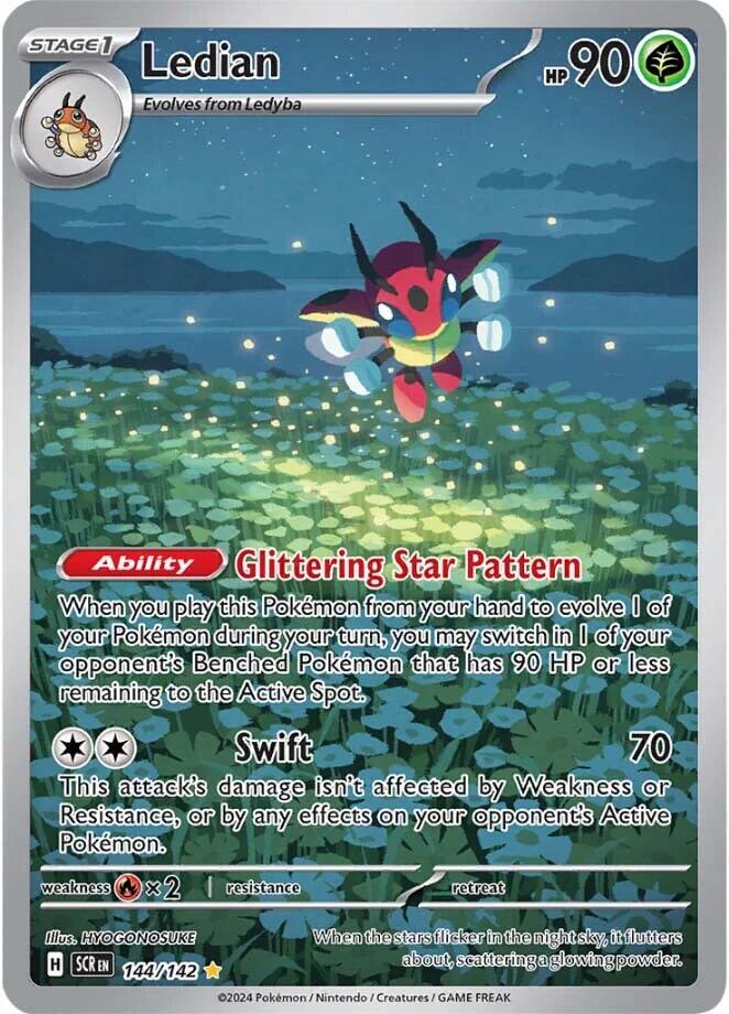 144/142 - Ledian Illustration Rare - Stellar Crown - Pokemon TCG