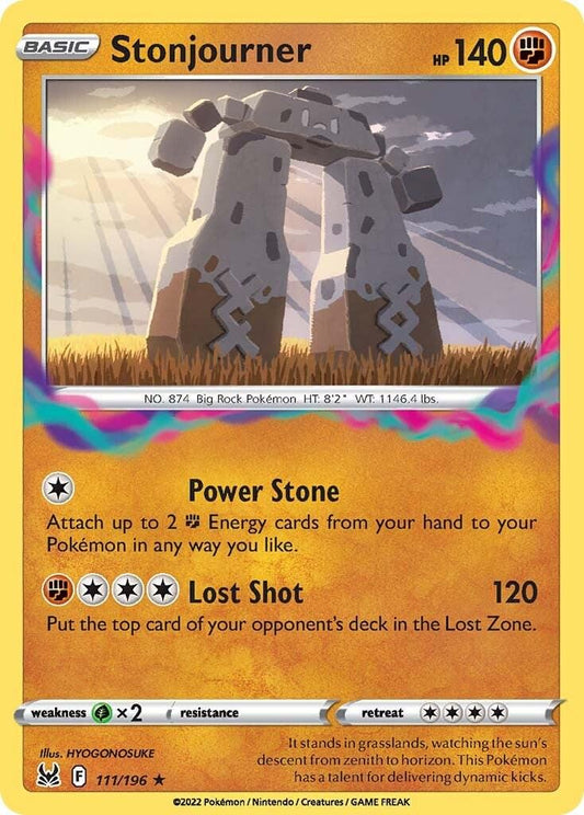 111/196 - Stonjourner Reverse Holo - Lost Origin - Pokemon TCG