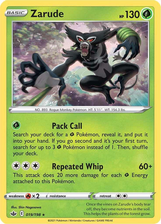 019/198 - Zarude Reverse Holo - Chilling Reign - Pokemon TCG
