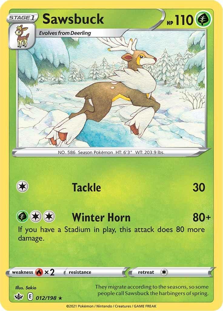 012/198 - Sawsbuck Reverse Holo - Chilling Reign - Pokemon TCG