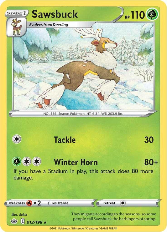 012/198 - Sawsbuck Reverse Holo - Chilling Reign - Pokemon TCG