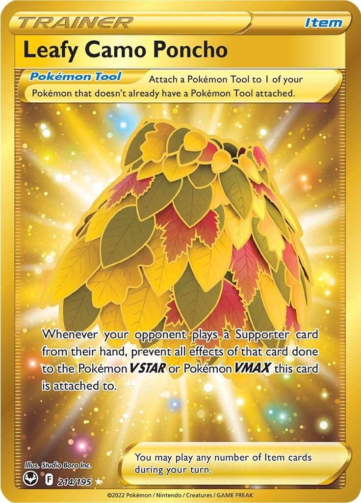 214/195 - Leafy Camo Poncho Gold - Silver Tempest - Pokemon TCG