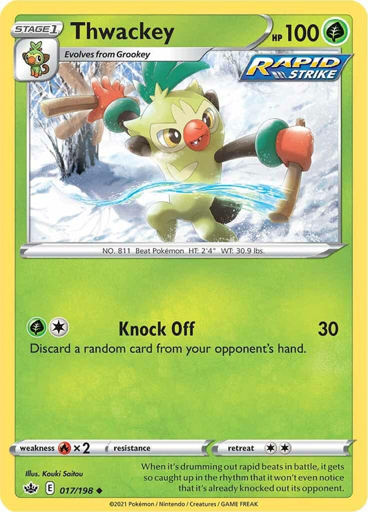 017/198 - Thwackey Reverse Holo - Chilling Reign - Pokemon TCG
