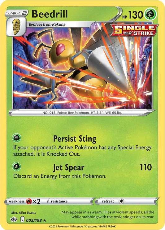 003/198 - Beedrill Reverse Holo - Chilling Reign - Pokemon TCG