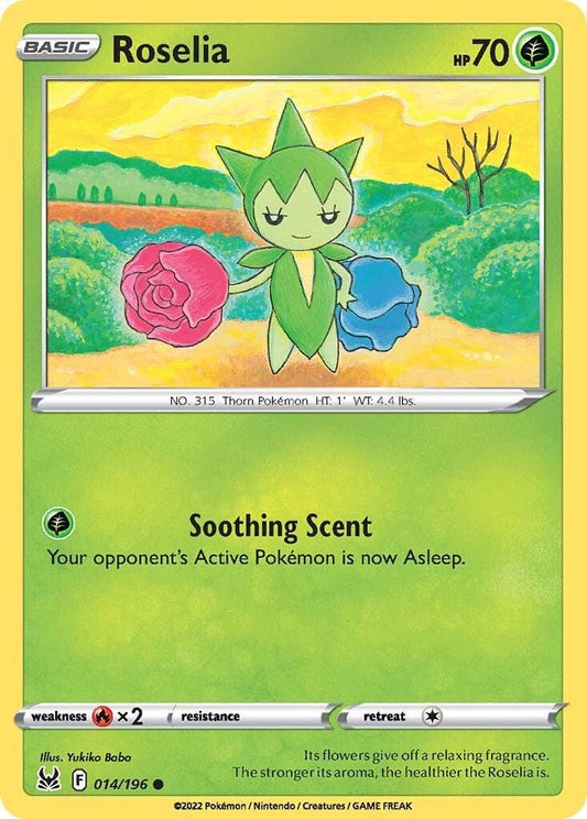 014/196 - Roselia Reverse Holo - Lost Origin - Pokemon TCG
