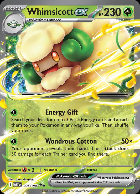 005/086 - Whimsicott EX - White Flare - Pokemon TCG
