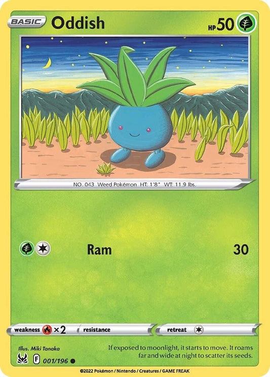 001/196 - Oddish Reverse Holo - Lost Origin - Pokemon TCG