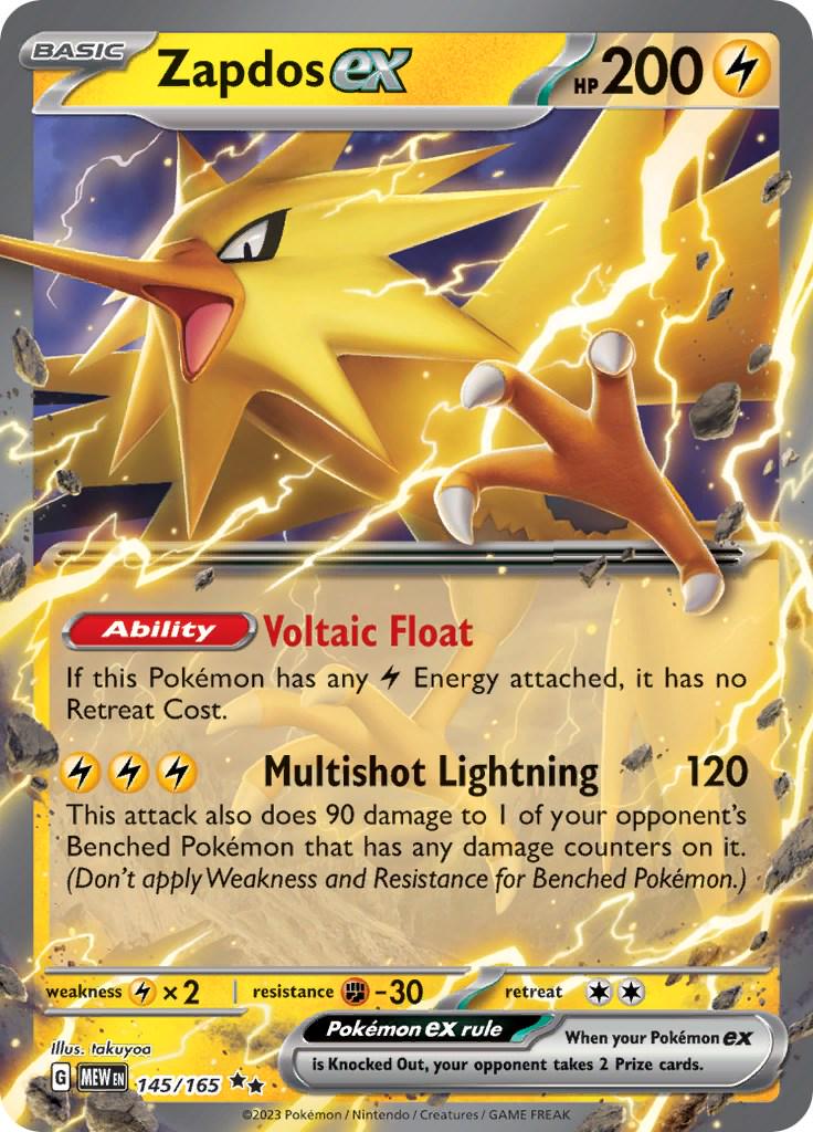145/165 - Zapdos EX  -  Scarlet & Violet 151 - Pokemon TCG