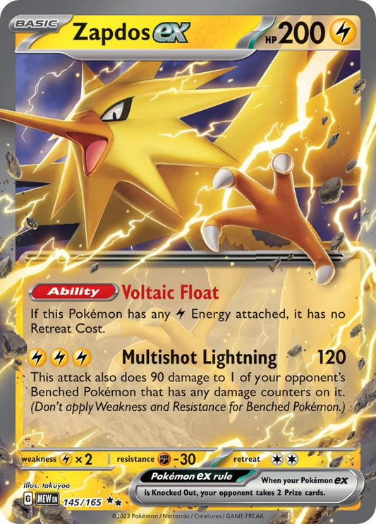 145/165 - Zapdos EX  -  Scarlet & Violet 151 - Pokemon TCG