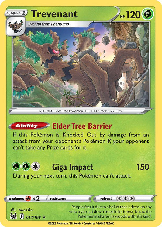 017/196 - Trevenant Reverse Holo - Lost Origin - Pokemon TCG