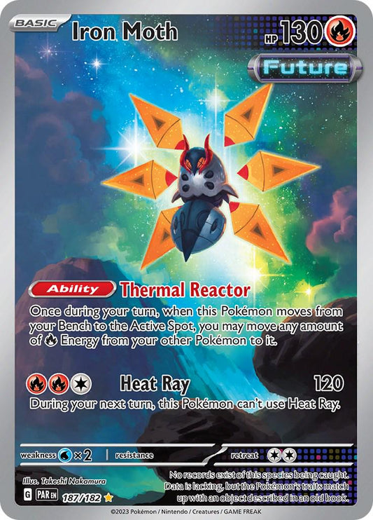 187/182 - Iron Moth Illustration Rare - Paradox Rift - Pokemon TCG