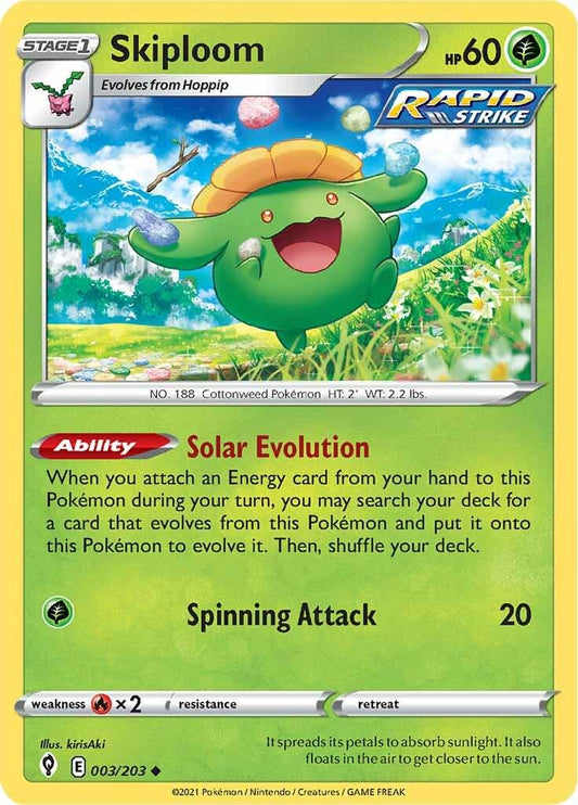 003/203 - Skiploom Reverse Holo - Evolving Skies - Pokemon TCG