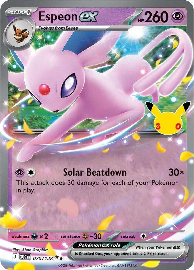 [English] 070/128 - Espeon Ex - 30th Celebration - Pokemon TCG