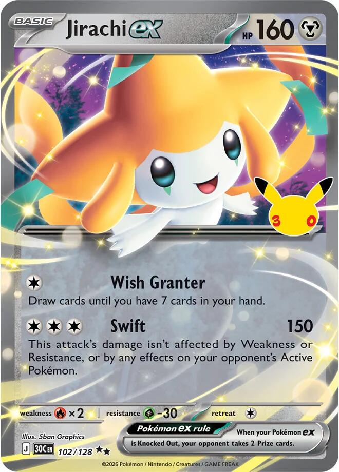 [English] 102/128 - Jirachi Ex - 30th Celebration - Pokemon TCG