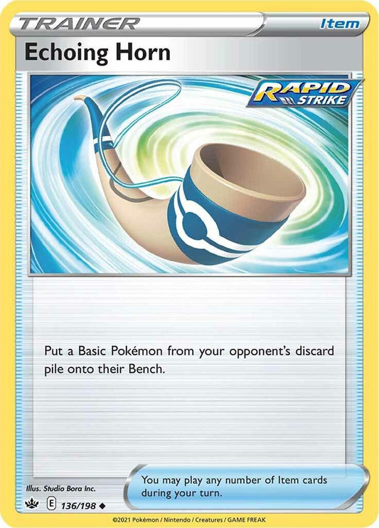136/198 - Echoing Horn Reverse Holo - Chilling Reign - Pokemon TCG