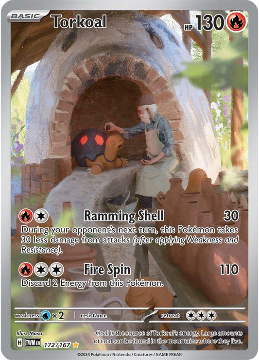 172/167 - Torkoal Illustration Rare - Twilight Masquerade - Pokemon TCG