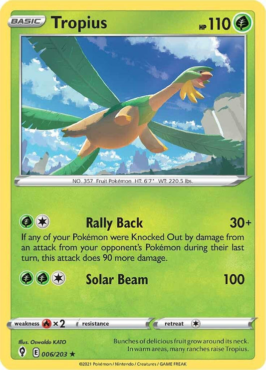 006/203 - Tropius Reverse Holo - Evolving Skies - Pokemon TCG