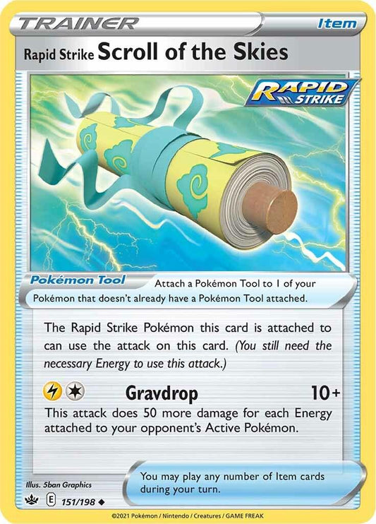 151/198 - Rapid Strike Scroll Of The Skies Reverse Holo - Chilling Reign - Pokemon TCG