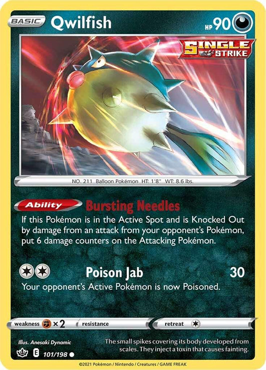 101/198 - Qwilfish Reverse Holo - Chilling Reign - Pokemon TCG