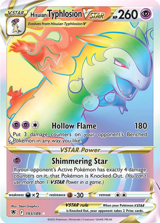 193/189 - Hisuian Typhlosion Vstar - Astral Radiance - Pokemon TCG