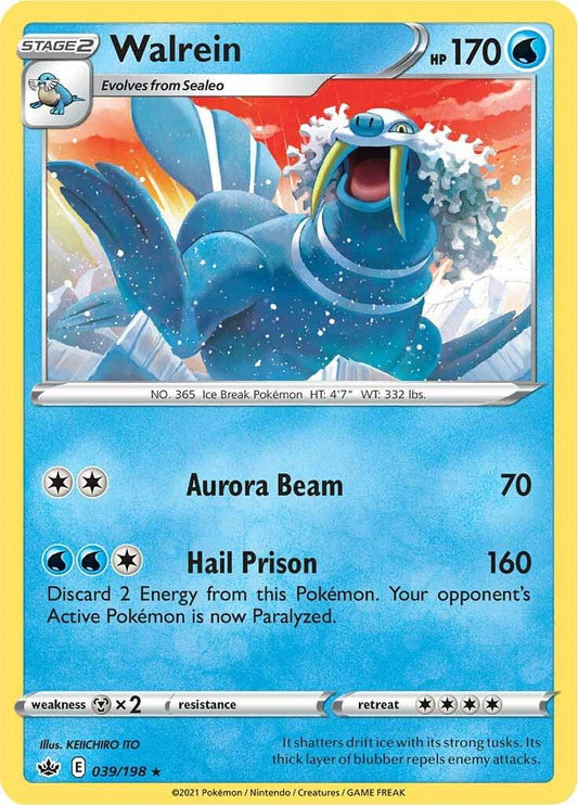 039/198 - Walrein Reverse Holo - Chilling Reign - Pokemon TCG