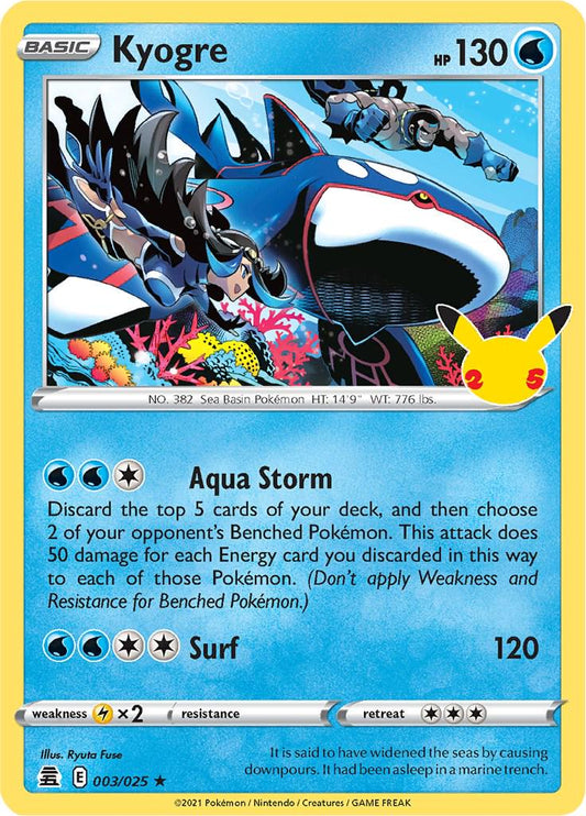003/025 - Kyogre - Celebrations Pokemon TCG 25th Anniversary