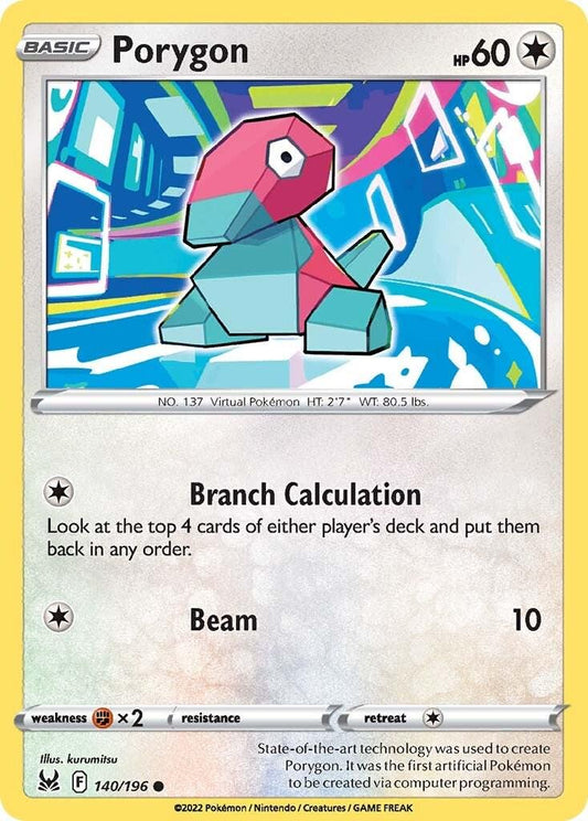 140/196 - Porygon Reverse Holo - Lost Origin - Pokemon TCG