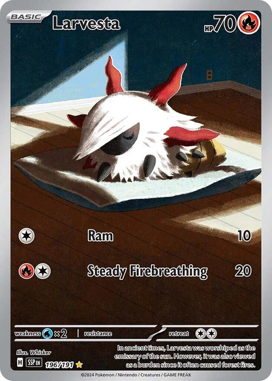 196/191 - Larvesta Illustration Rare - Surging Sparks - Pokemon TCG