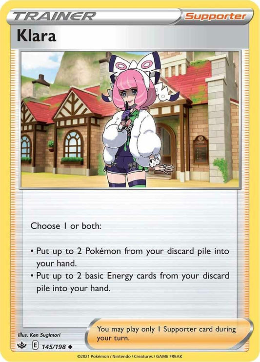145/198 - Klara Reverse Holo - Chilling Reign - Pokemon TCG