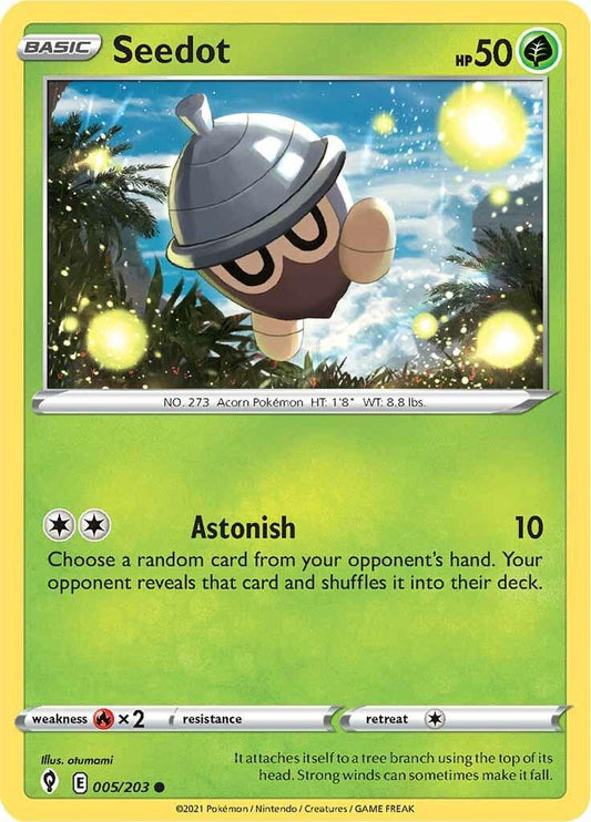 005/203 - Seedot Reverse Holo - Evolving Skies - Pokemon TCG