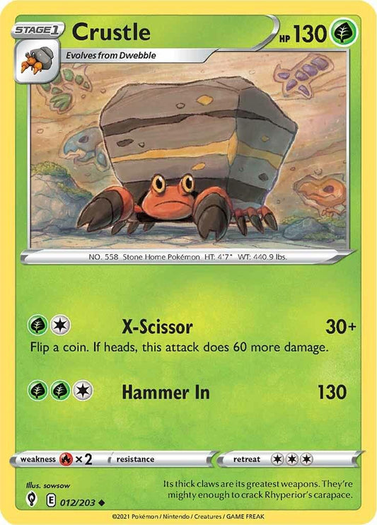 012/203 - Crustle Reverse Holo - Evolving Skies - Pokemon TCG