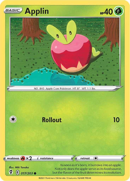 017/203 - Applin Reverse Holo - Evolving Skies - Pokemon TCG