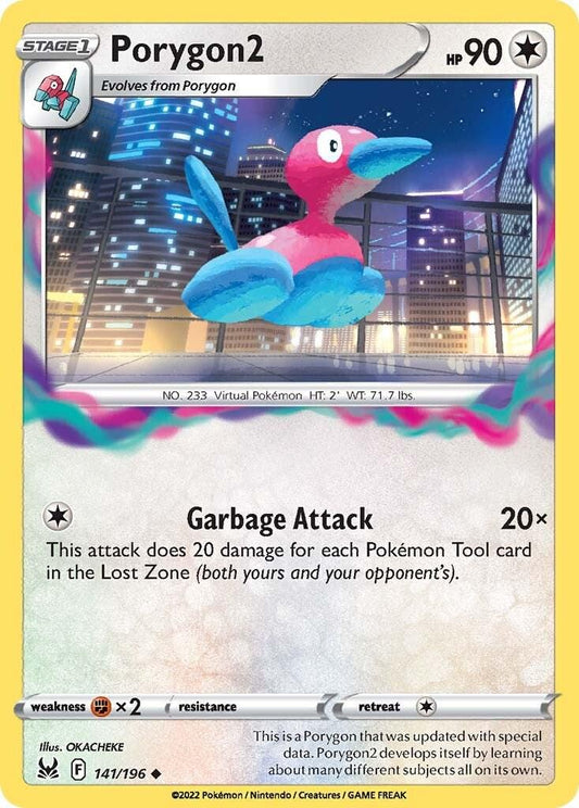 141/196 - Porygon 2 Reverse Holo - Lost Origin - Pokemon TCG