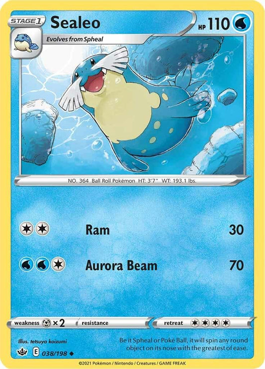 038/198 - Sealeo Reverse Holo - Chilling Reign - Pokemon TCG