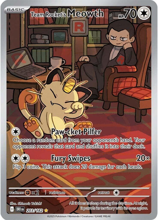 203/182 - Team Rocket's Meowth - Destined Rivals - Pokemon TCG
