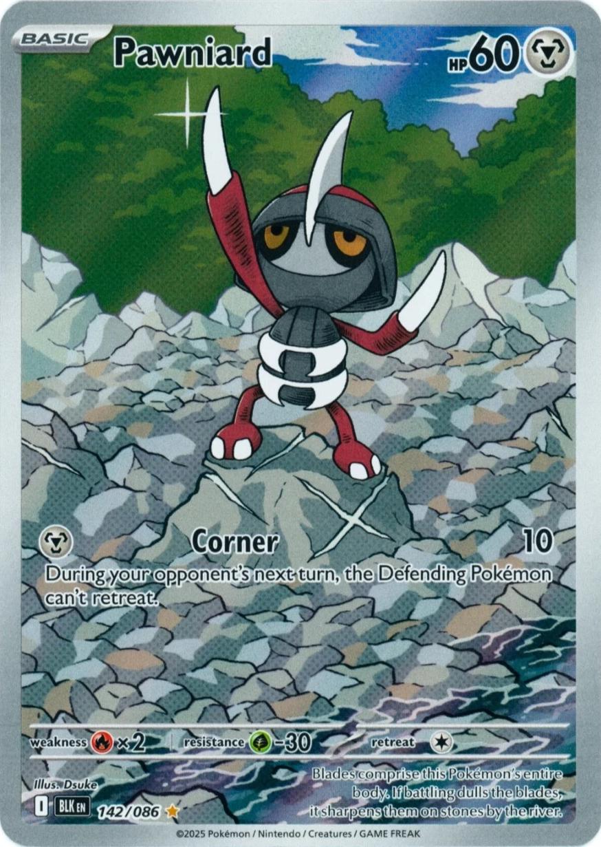 142/086 - Pawniard Illustration Rare - Black Bolt - Pokemon TCG