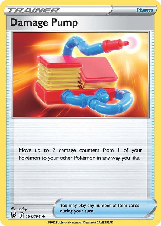 156/196 - Damaged Pump Reverse Holo - Lost Origin - Pokemon TCG