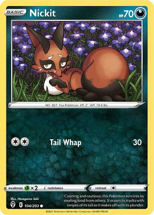 104/203 - Nickit Reverse Holo - Evolving Skies - Pokemon TCG