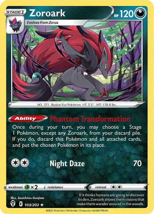 103/203 - Zoroark Reverse Holo - Evolving Skies - Pokemon TCG