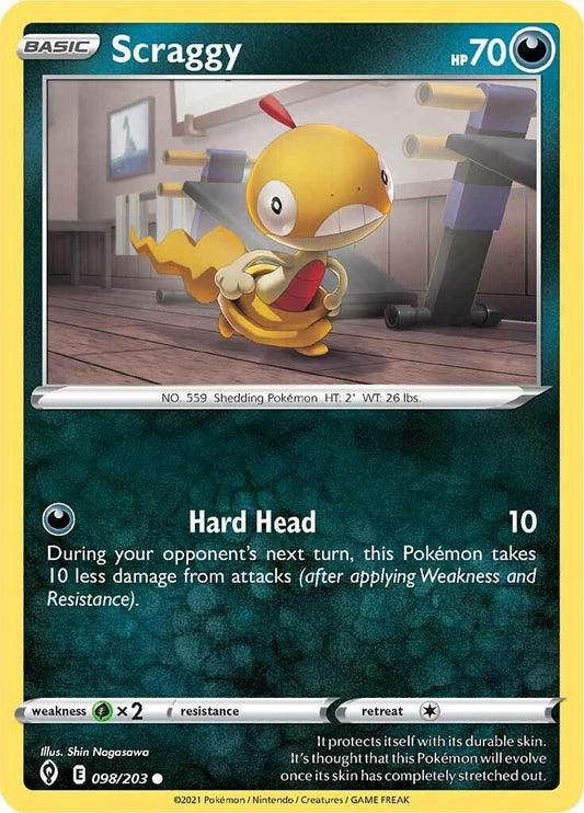 098/203 - Scraggy Reverse Holo - Evolving Skies - Pokemon TCG