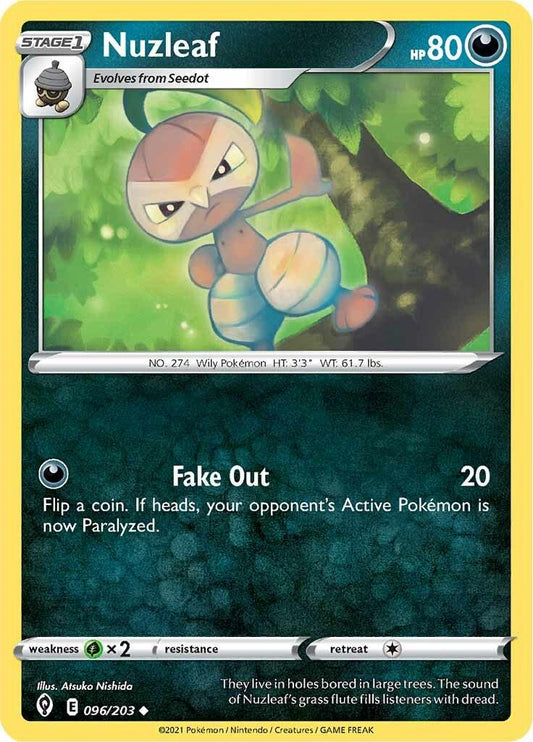 096/203 - Nuzleaf Reverse Holo - Evolving Skies - Pokemon TCG