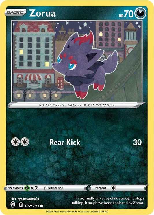 102/203 - Zorua Reverse Holo - Evolving Skies - Pokemon TCG