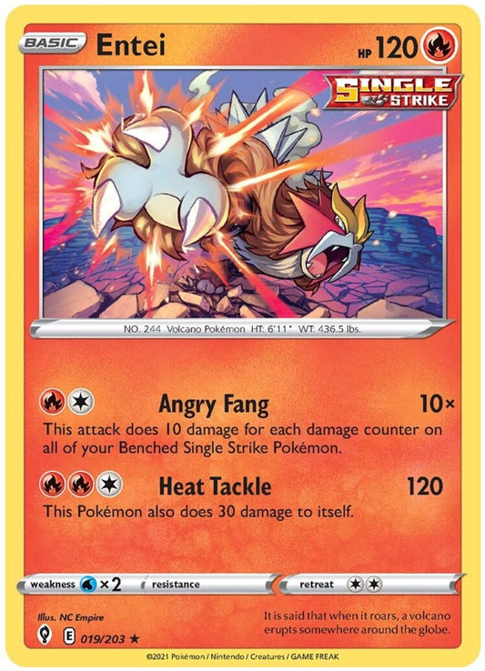 019/203 - Entei Reverse Holo - Evolving Skies - Pokemon TCG