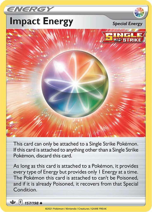 157/198 - Impact Energy Reverse Holo - Chilling Reign - Pokemon TCG