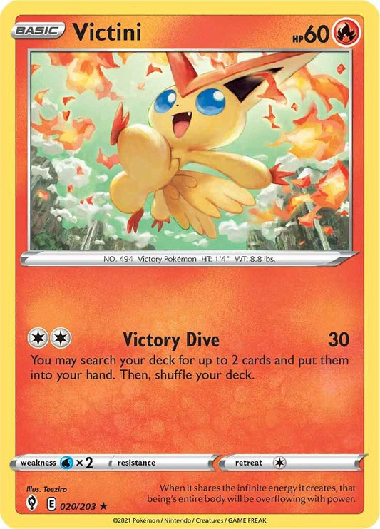 020/203 - Victini Reverse Holo - Evolving Skies - Pokemon TCG