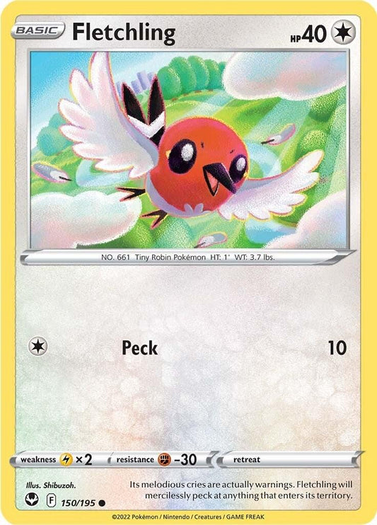 150/195 - Fletchling Reverse Holo - Silver Tempest - Pokemon TCG