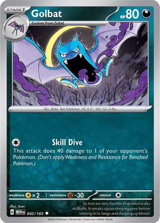 042/165 - Golbat Reverse Holo - 151 - Pokemon TCG